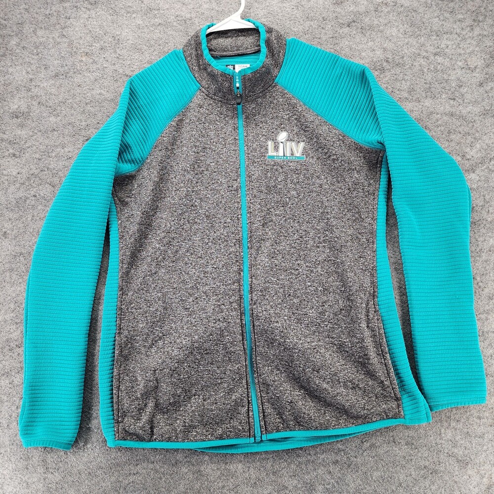 Superbowl LIV Jacket Womens Large Full Zip Blue Gray NFL